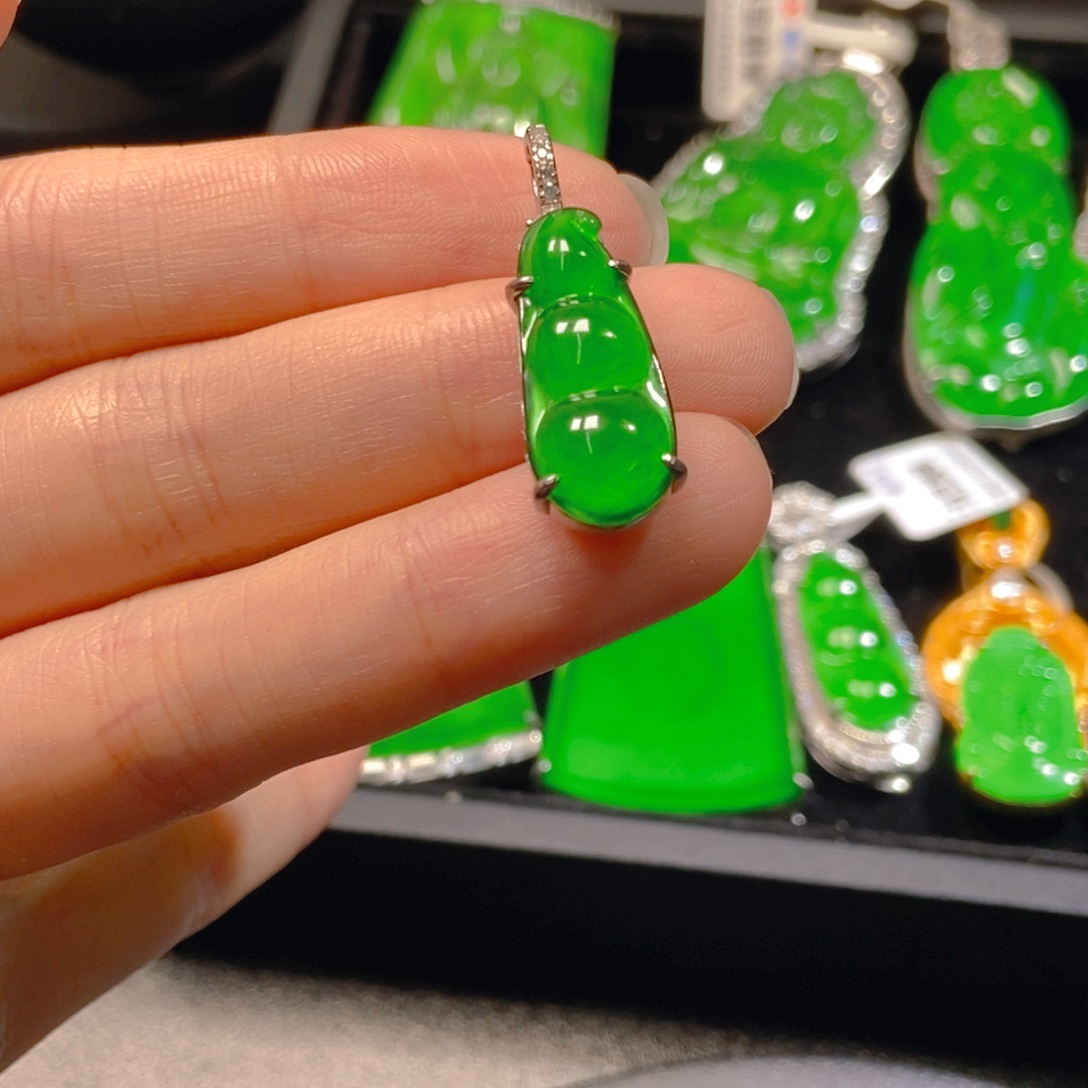 翡翠银S925镶嵌吊坠(不含链)