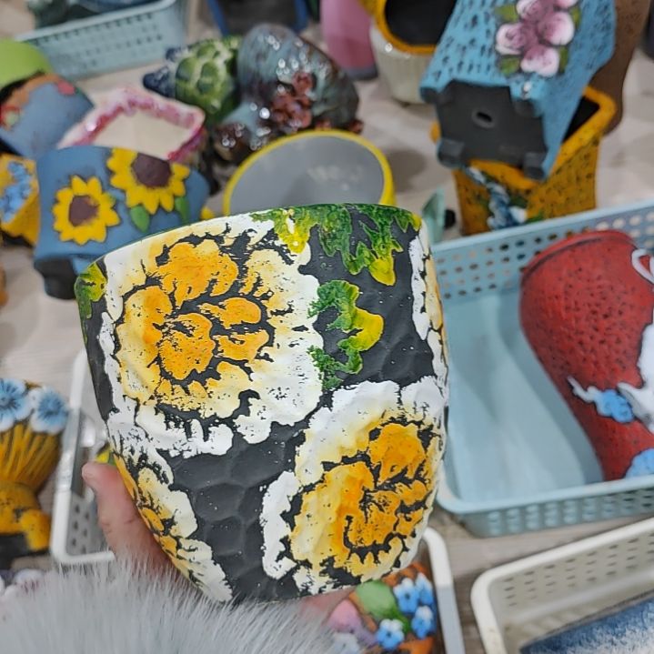 红陶吸水透气的白陶花盆凑满12发货