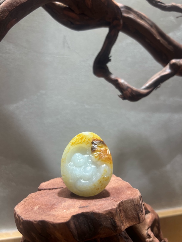 【金裹玉佛】和田玉挂件