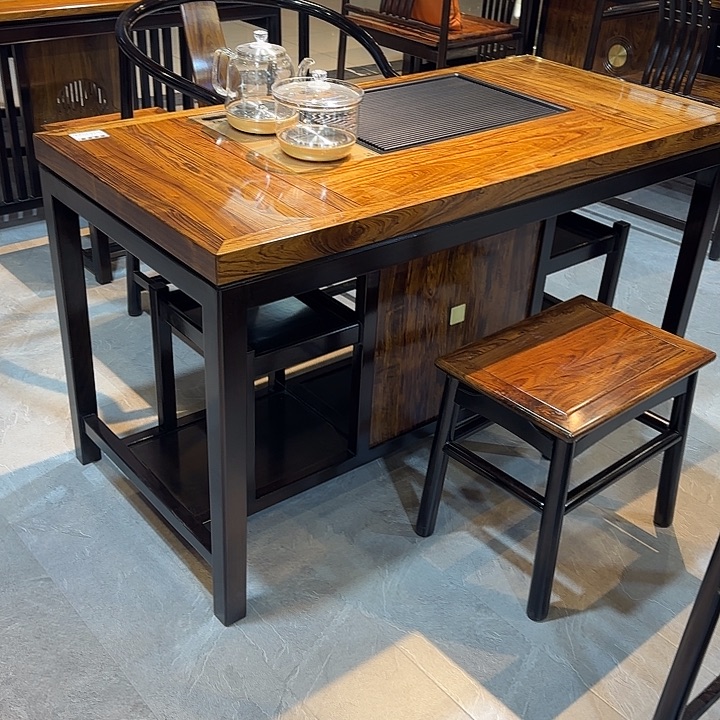 家具紫檀木类檀香木茶桌一套