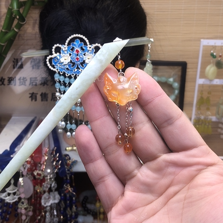 蛇纹石玉未镶嵌发簪