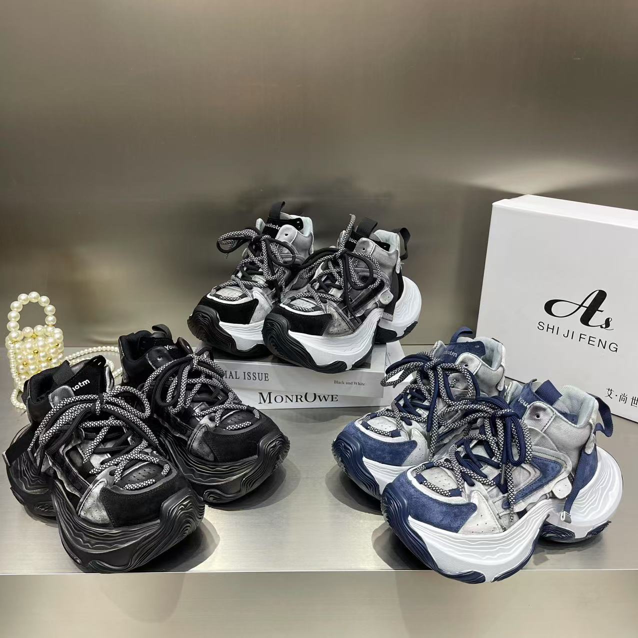 女款厚底爆款新款2025年老爹鞋小个子增高复古