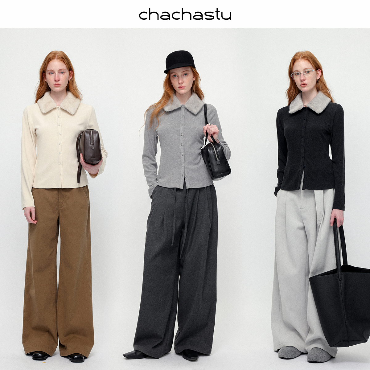 CHACHASTU美的很轻松 温暖毛绒领加厚磨毛高弹遮肉上衣ZRS1990