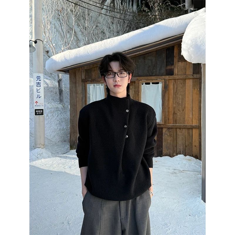 重磅高克重加厚毛衣男款冬季高级感针织衫复古美式套头上衣潮流款