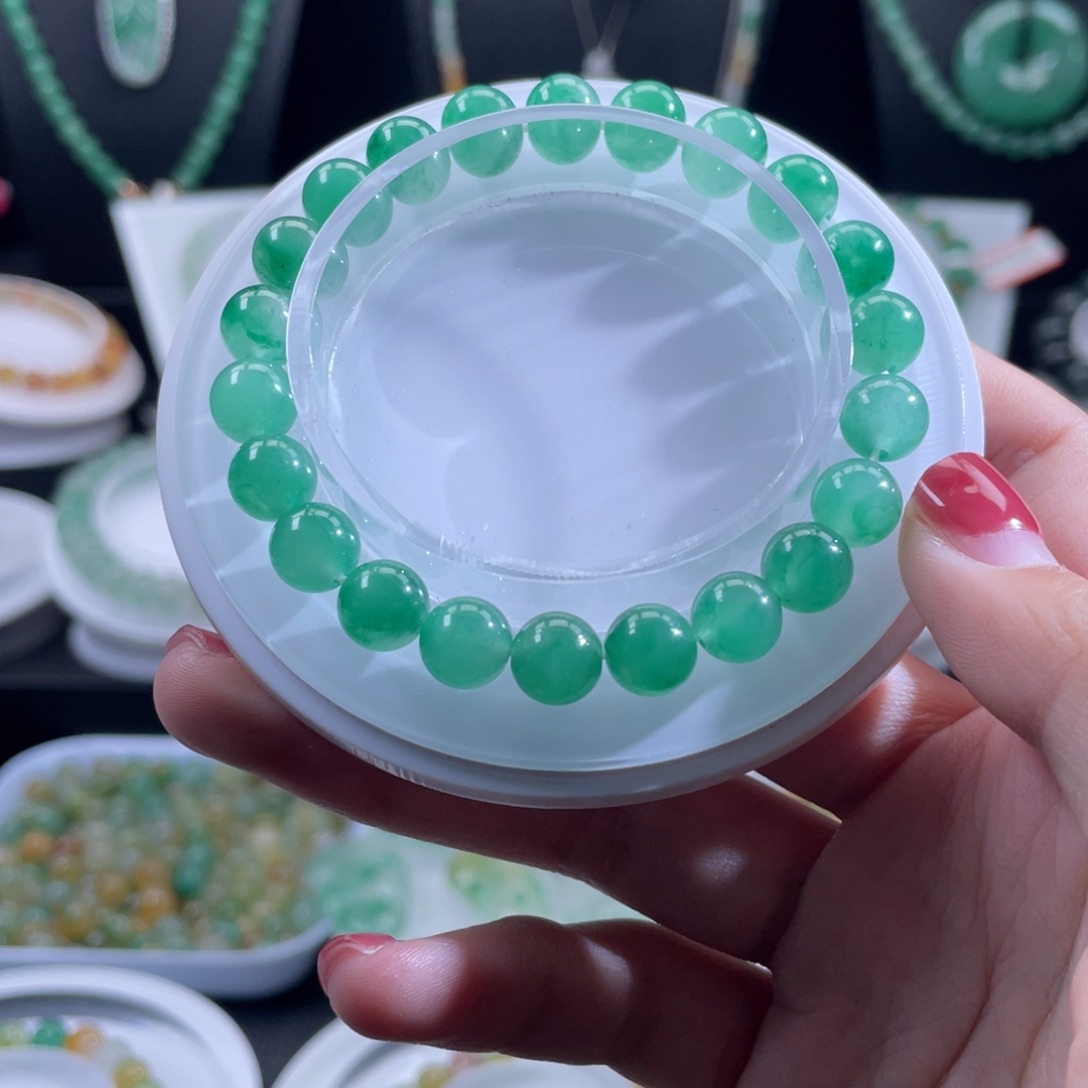 石英质玉（非洲翠）未镶嵌手串