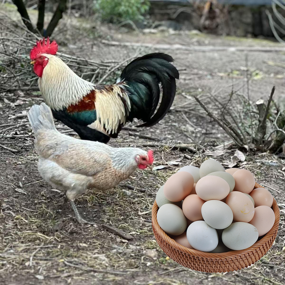 【15枚装】贵妃鸡 江山白 鹊山鸡 芦花鸡 北京油鸡鸡蛋混装