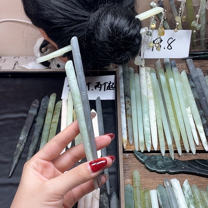 蛇纹石玉发饰合金用****2