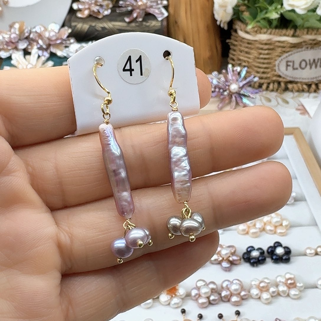 银S925镶嵌淡水珍珠耳饰