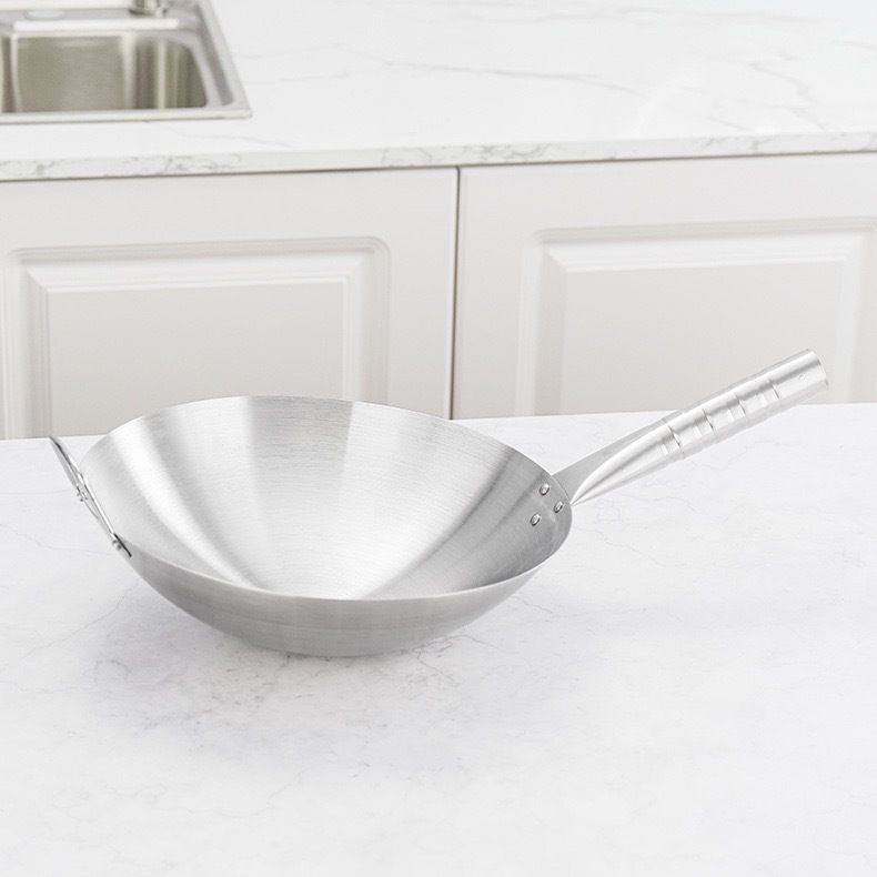 爆火不生锈厨师专用三代锅无涂层不锈钢锅