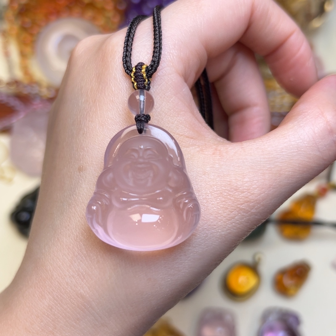 未镶嵌吊坠(赠链)水晶粉水晶佛公