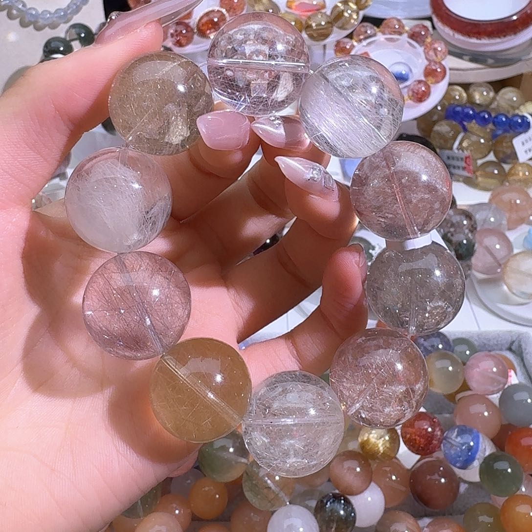 水晶手链未镶嵌天然巴西兔毛手串2