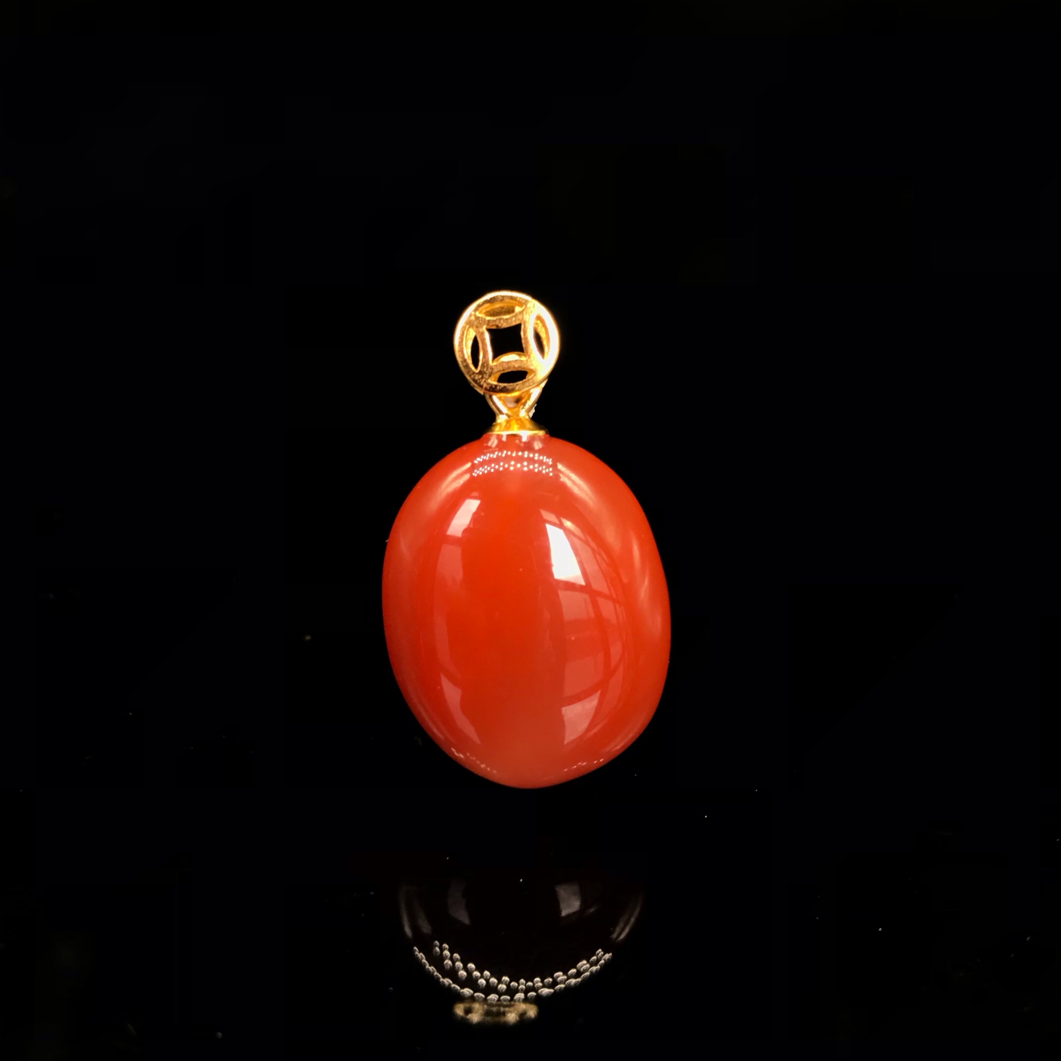 【小雪】南红保山冰红精美气质百搭吊坠(不带链子）