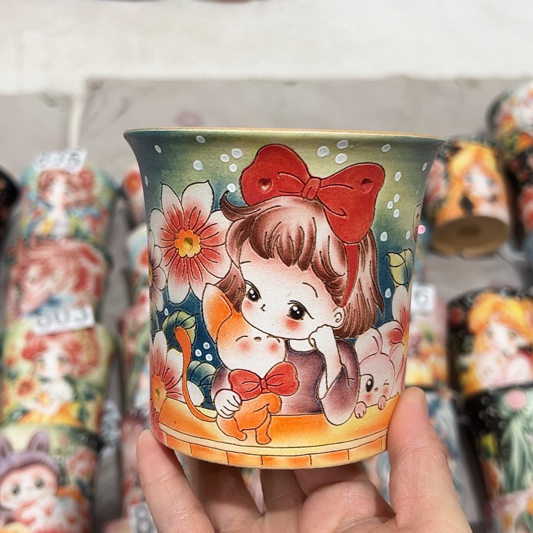 景德镇炫彩手绘口10.5高10