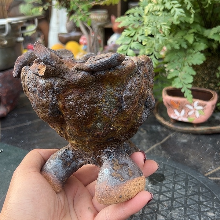 瑕疵手工粗陶高温花盆
