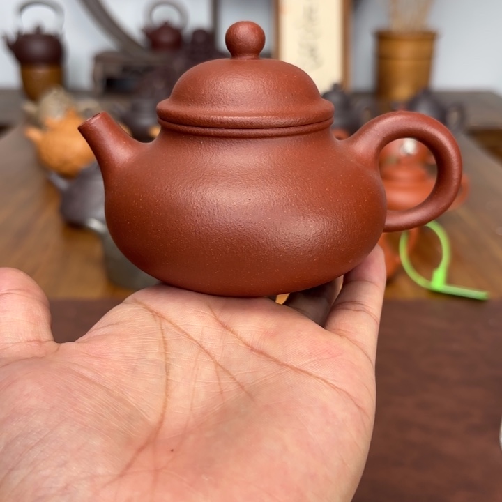 茶壶紫砂容天200毫升红降坡