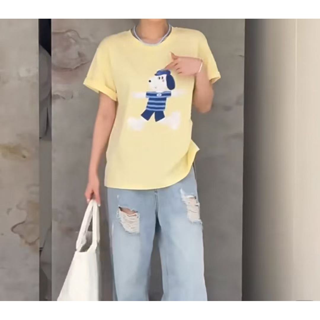 晶姐-2839欧货女装春夏季简约韩版网红春夏洋气时尚百搭短T