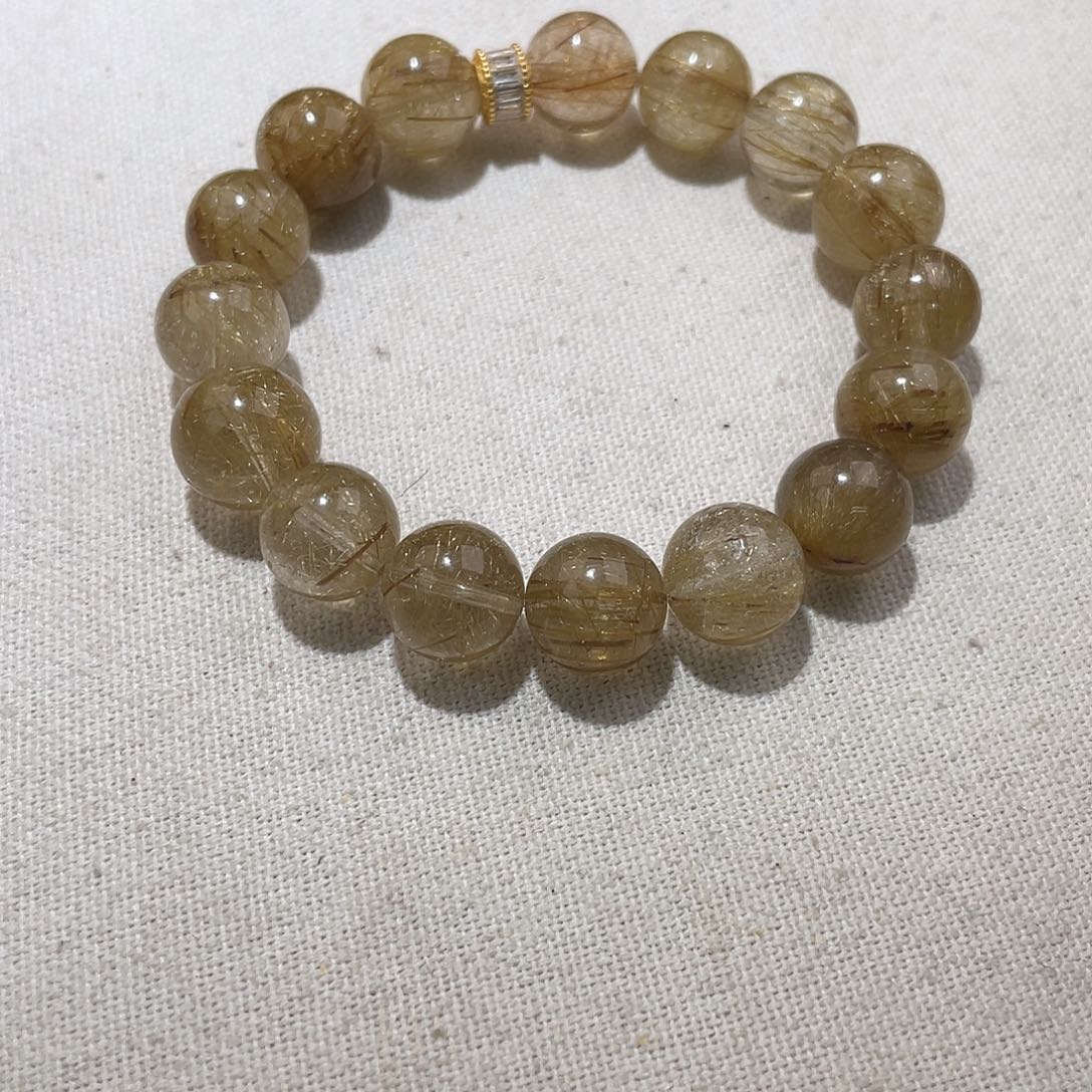 智***涵手链水晶银S925镶嵌发晶