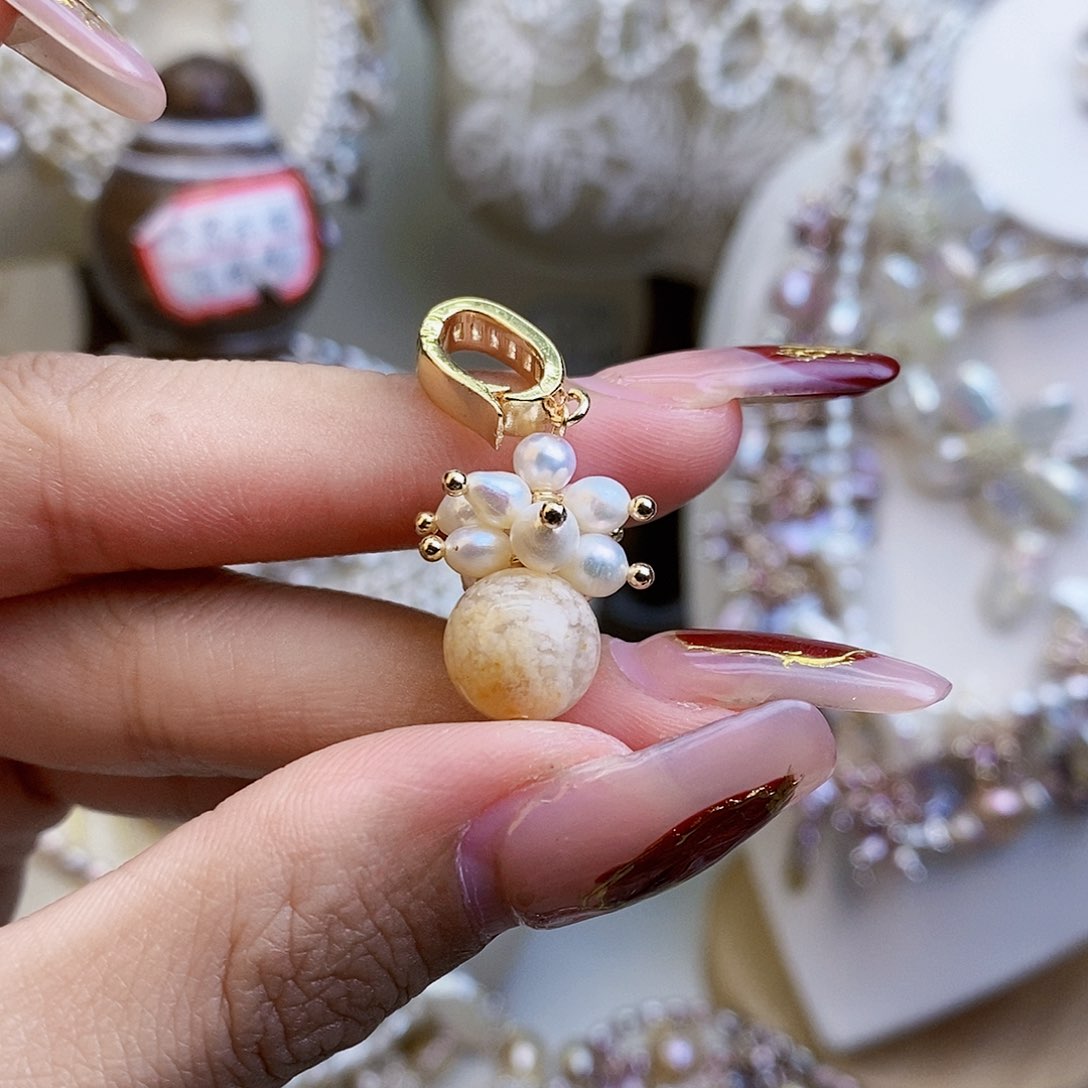 淡水珍珠颈饰银S925镶嵌