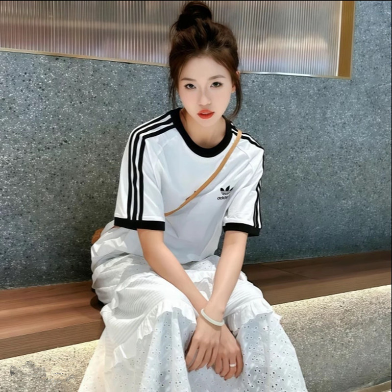 【达人专属】刺绣标夏季男女同款休闲运动纯棉短袖T恤-2TZ