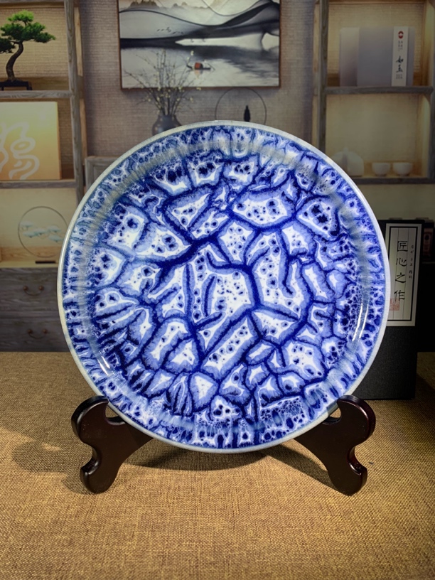 神垕钧瓷《赏盘》摆件直径约20CM