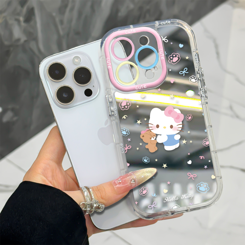 适用于苹果17Promax/16/华为/vivo/OPPO高级简约镜面奶油壳BD0037