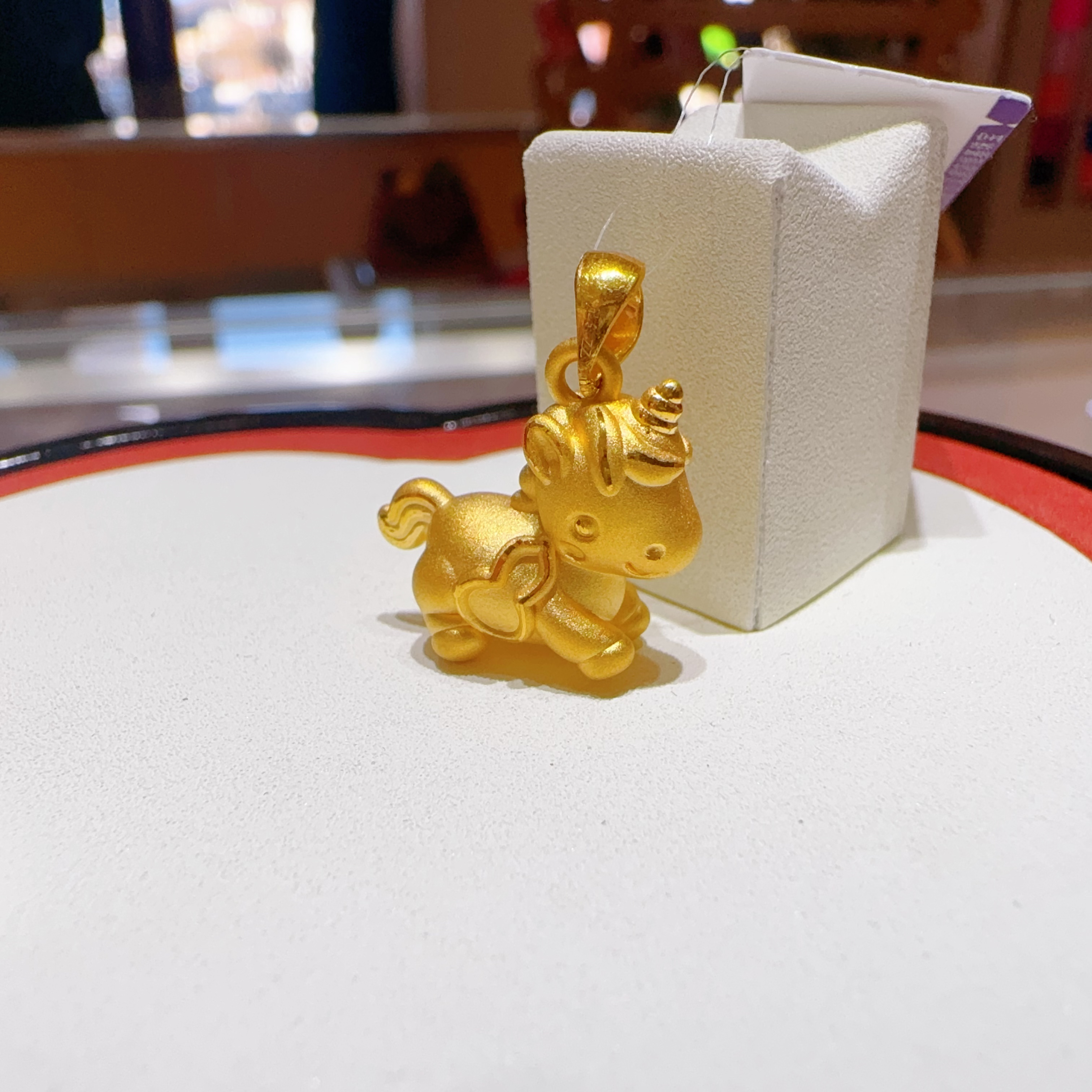 足金萌马本命年生肖吊坠送女友精美礼物轻奢大气