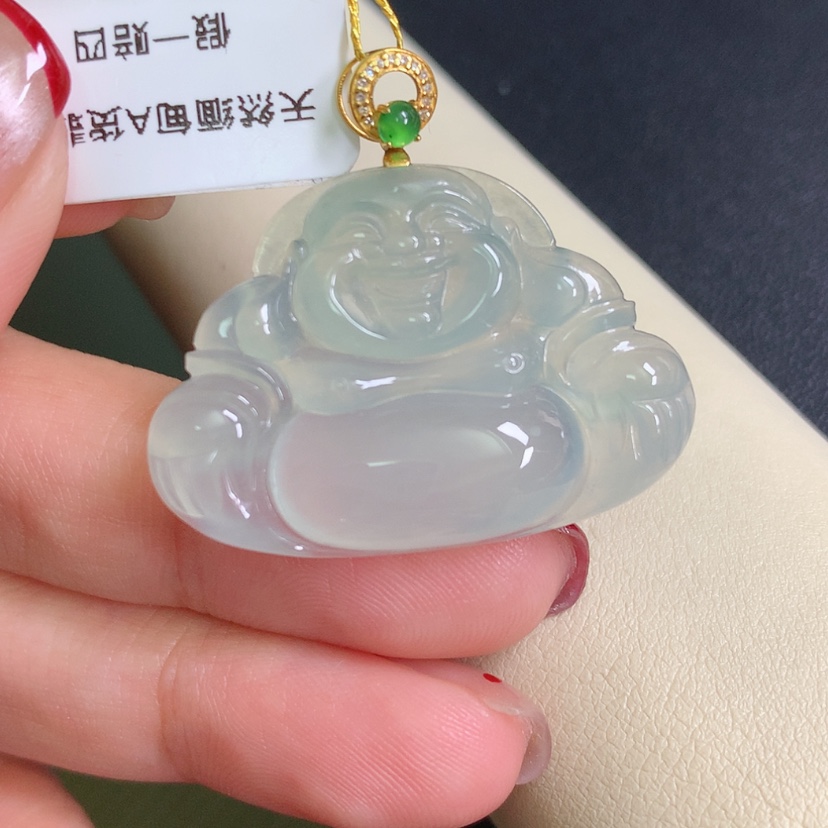 【闪购商品】翡翠颈饰18K金镶嵌佛公