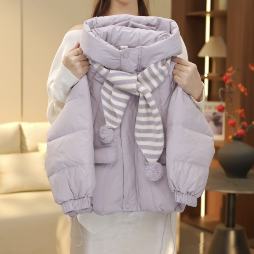 女童冬季新款时尚百搭加厚保暖棉服外套--Y6211