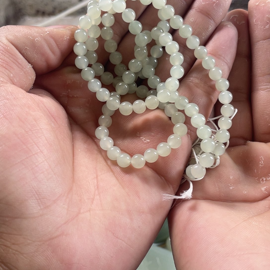 和田玉未镶嵌颈饰熙*新疆且末白玉108卡6