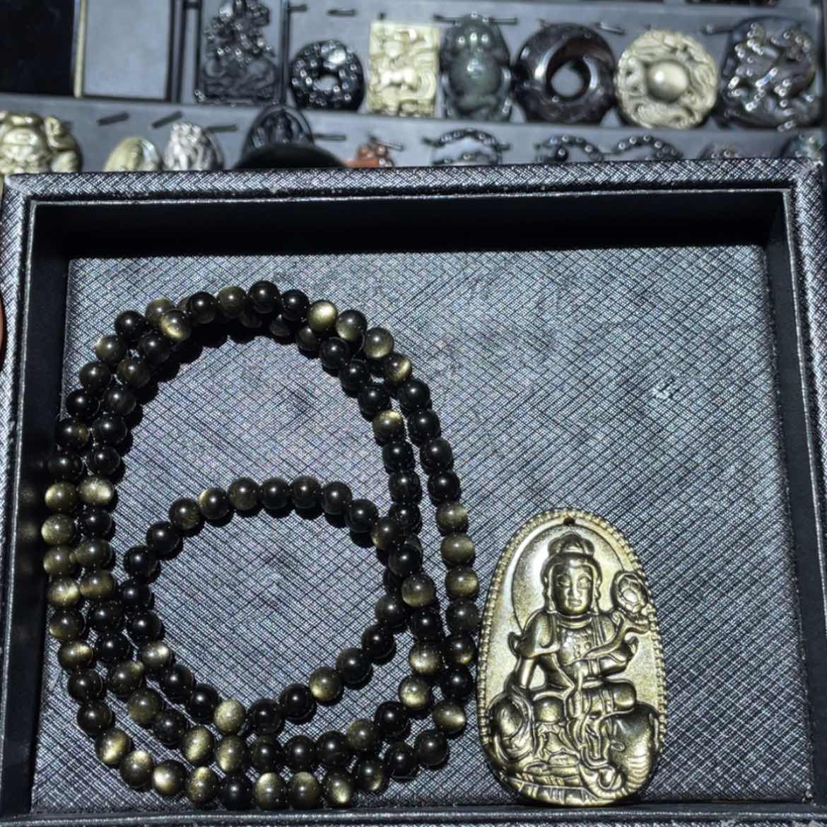 【闪购商品】未镶嵌黑曜岩吊坠(赠链)