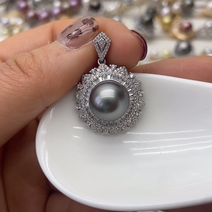 海水珍珠吊坠(不含链)银S925镶嵌