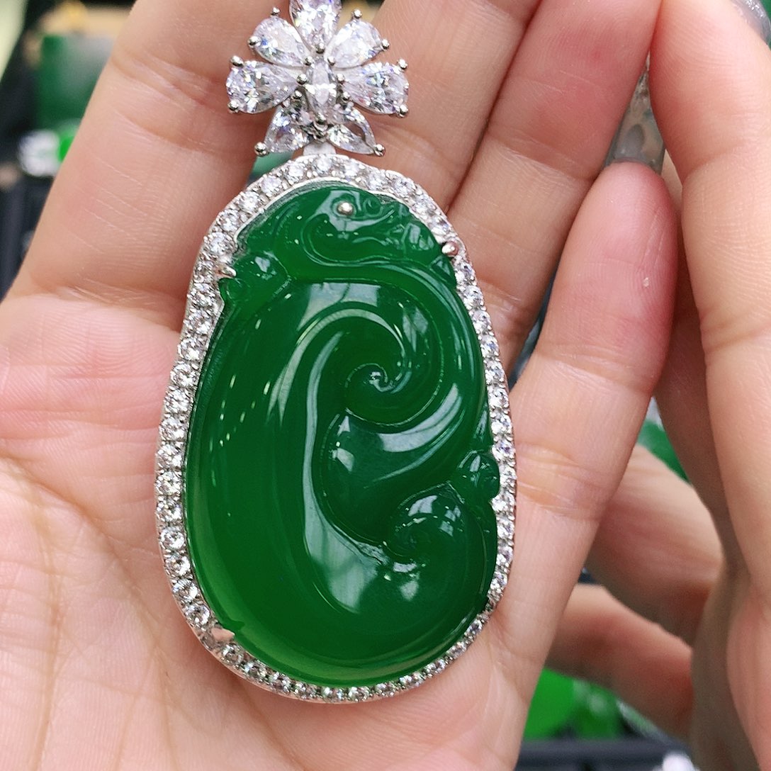 玛瑙/玉髓吊坠银S925镶嵌