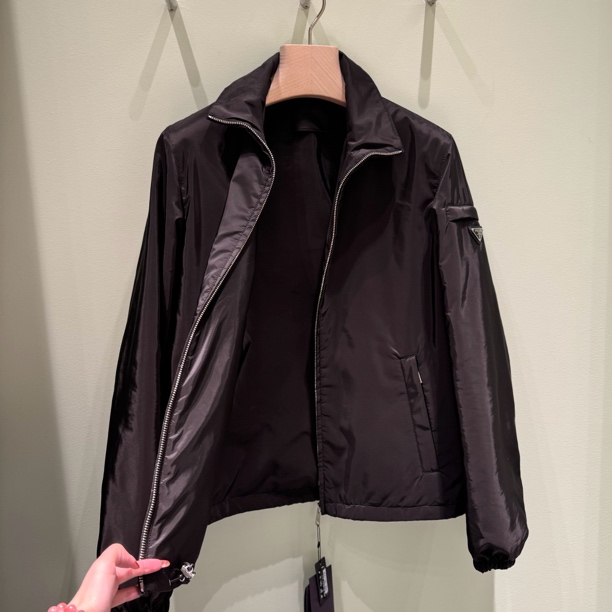 未使用 Prada/普拉达 男士立领单面棉服外套百搭秋季翻领