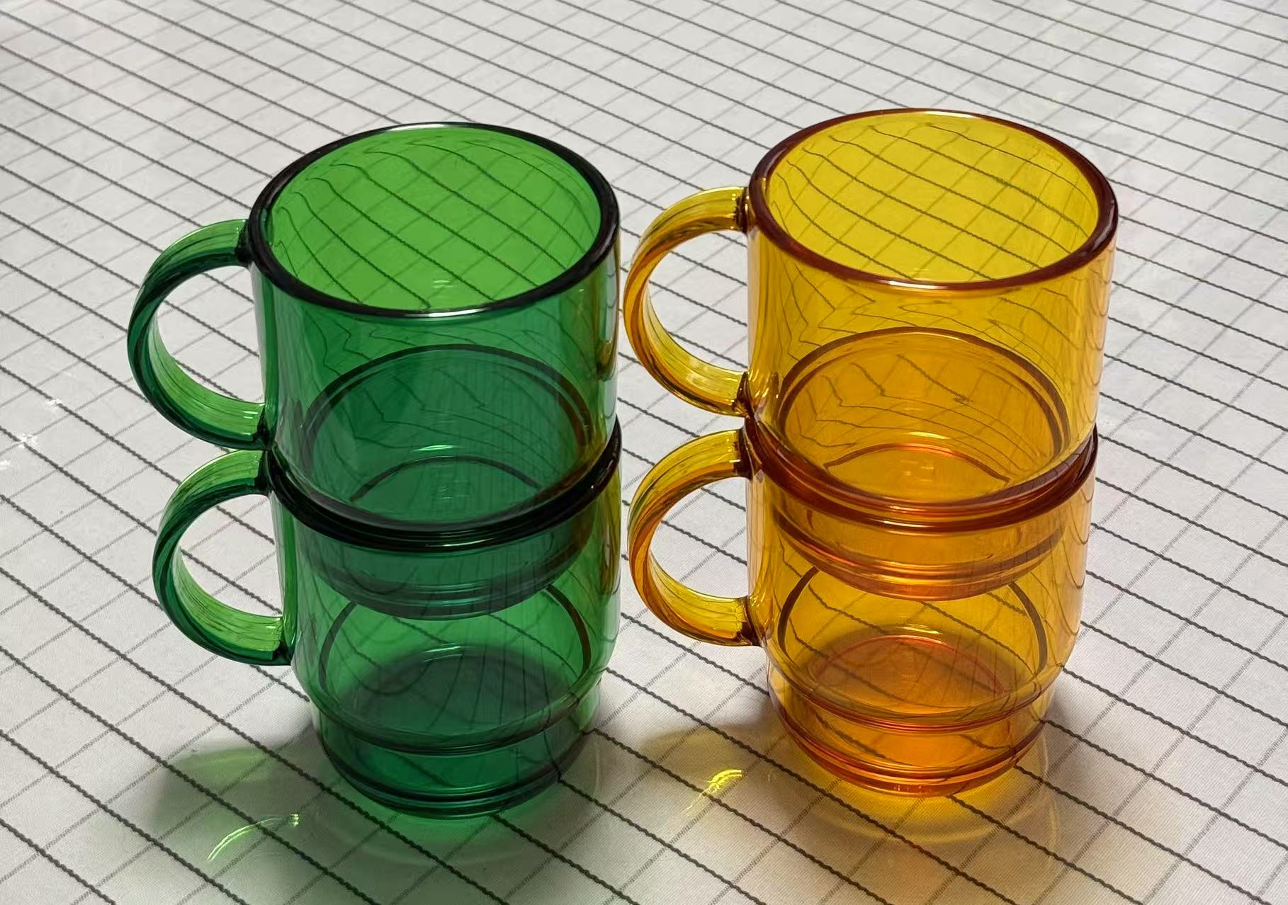 (海)250ml马克杯PC  绿色/黄色