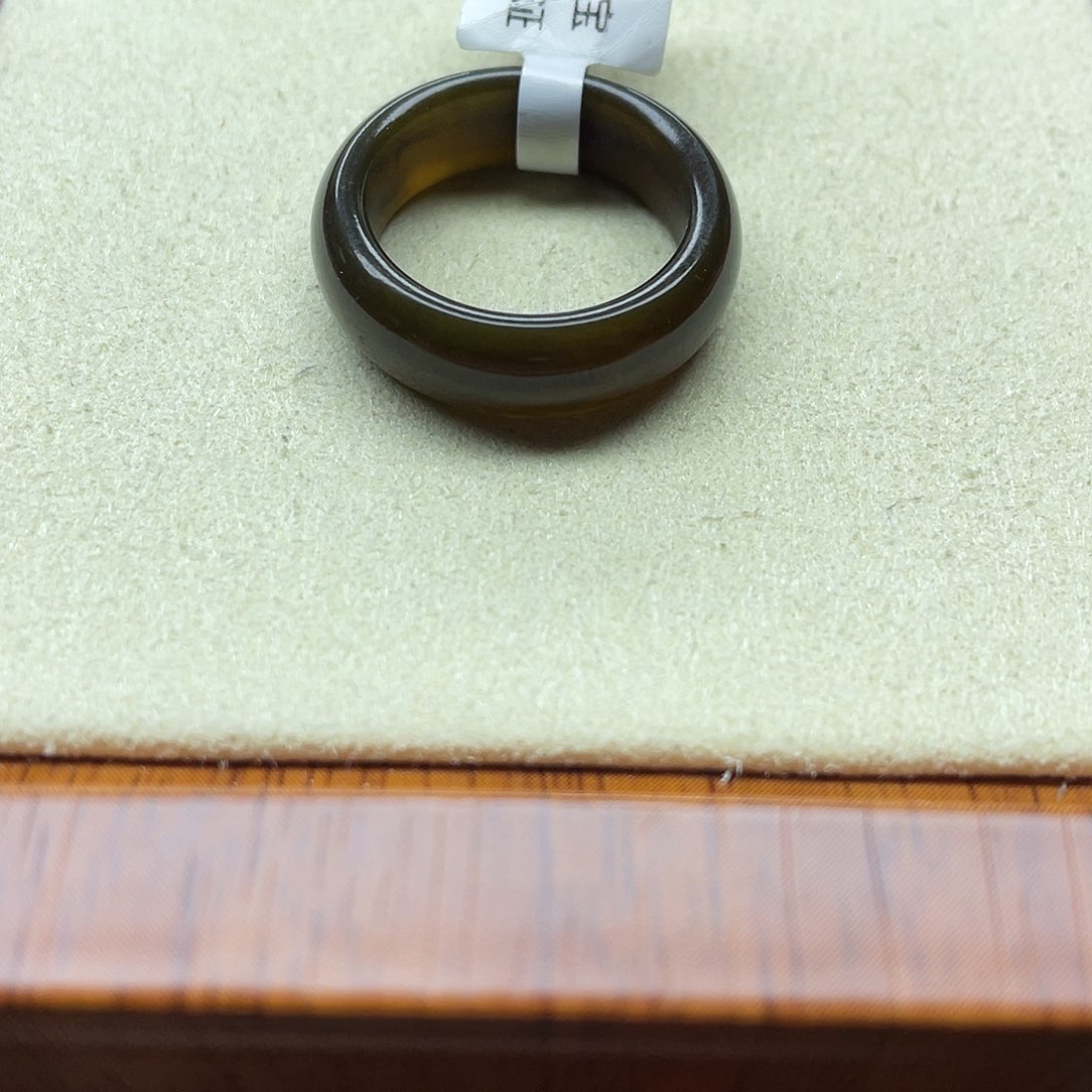 和田玉戒指未镶嵌楼兰小宽条14号