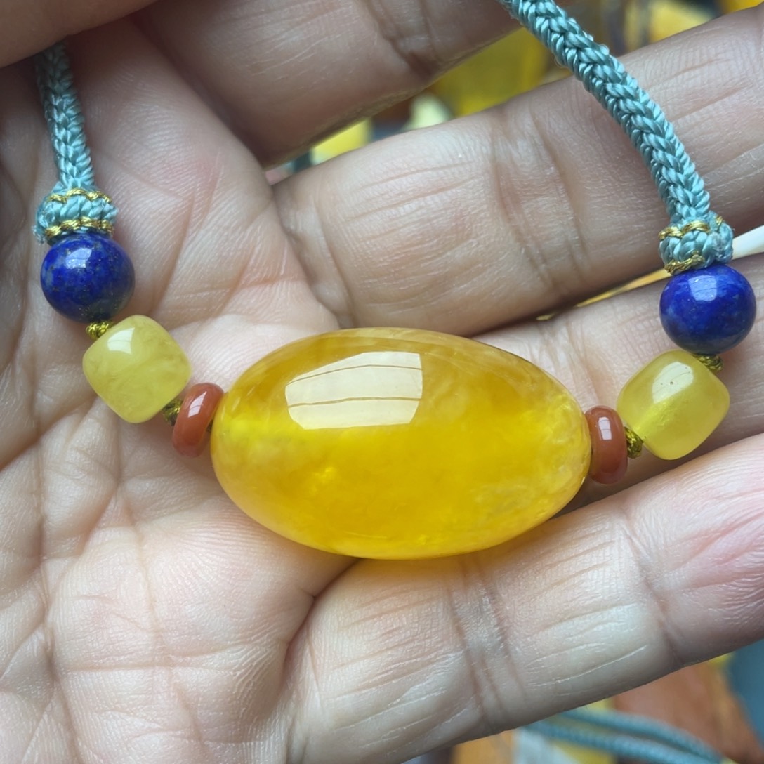 蜜蜡颈饰未镶嵌蜜蜡桶珠锁骨珠