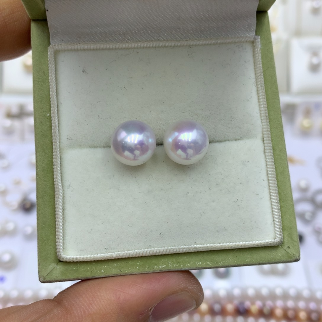 淡水珍珠耳饰18K金镶嵌曙*