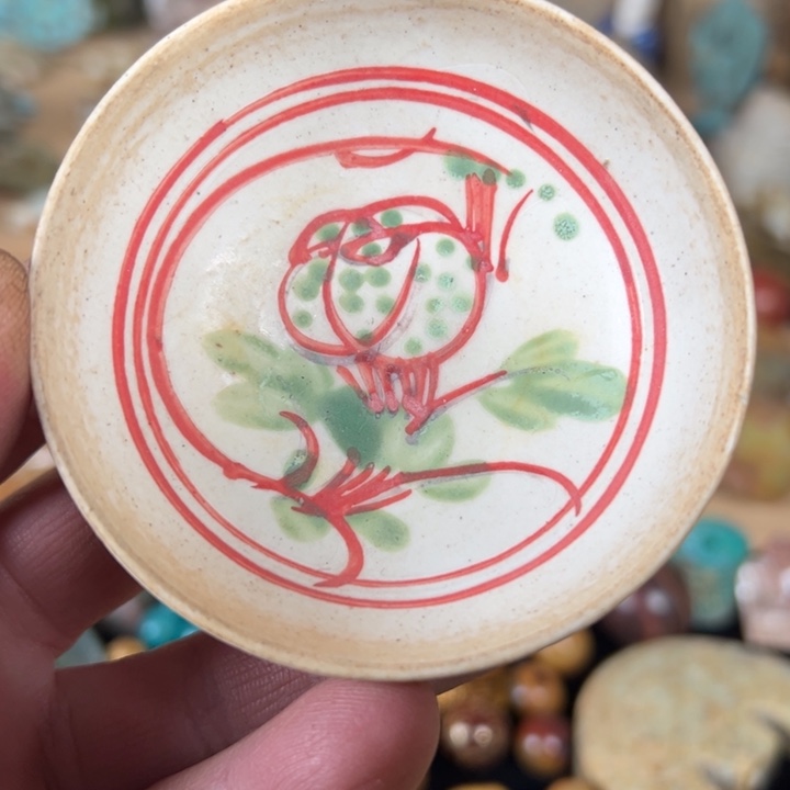 磁州窑红绿彩小碗