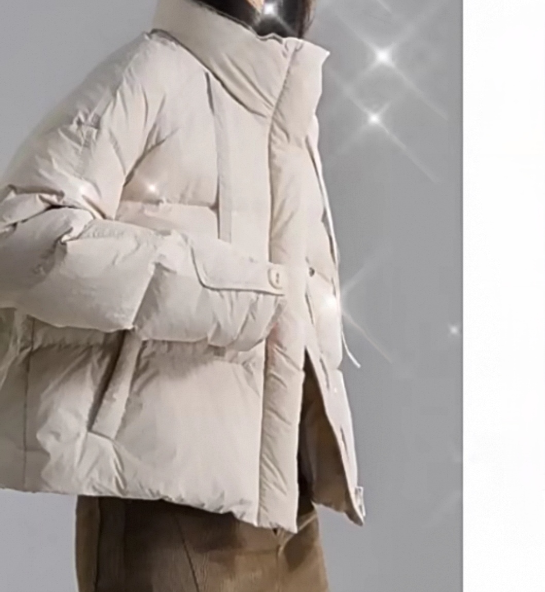 2135-1-DQ杏色立领加厚短款外套（85-135）