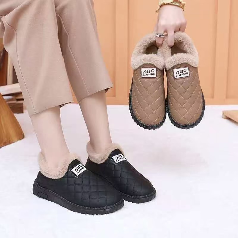 纯色雪地靴复古港风格子休闲风朋克风潮流风棉鞋