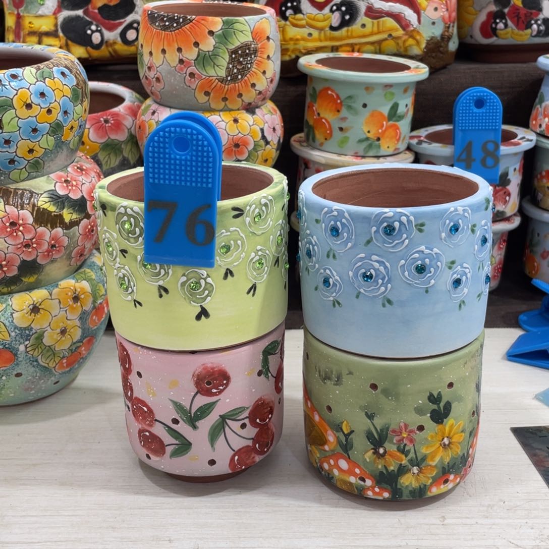 红陶特价直筒小盆