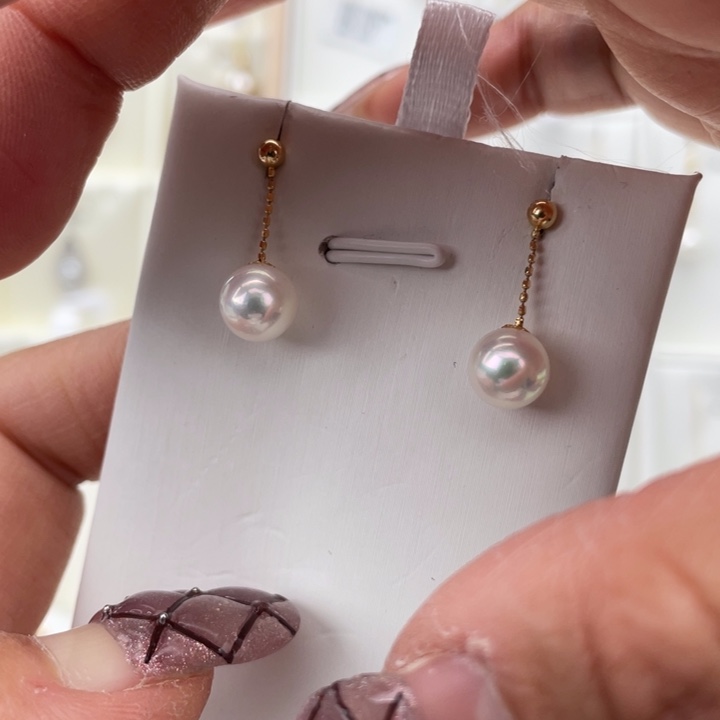 海水珍珠耳饰18K金镶嵌