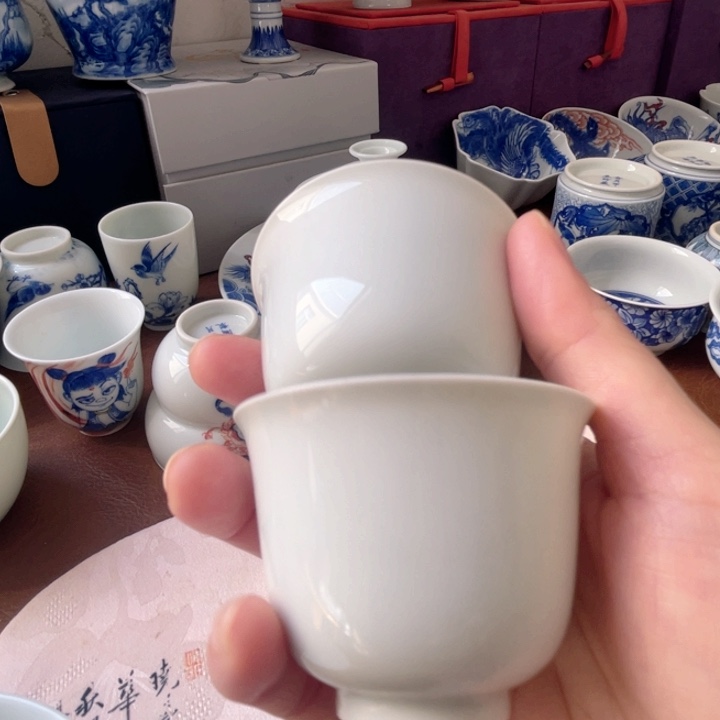 纯手工白胎铃铛杯杯