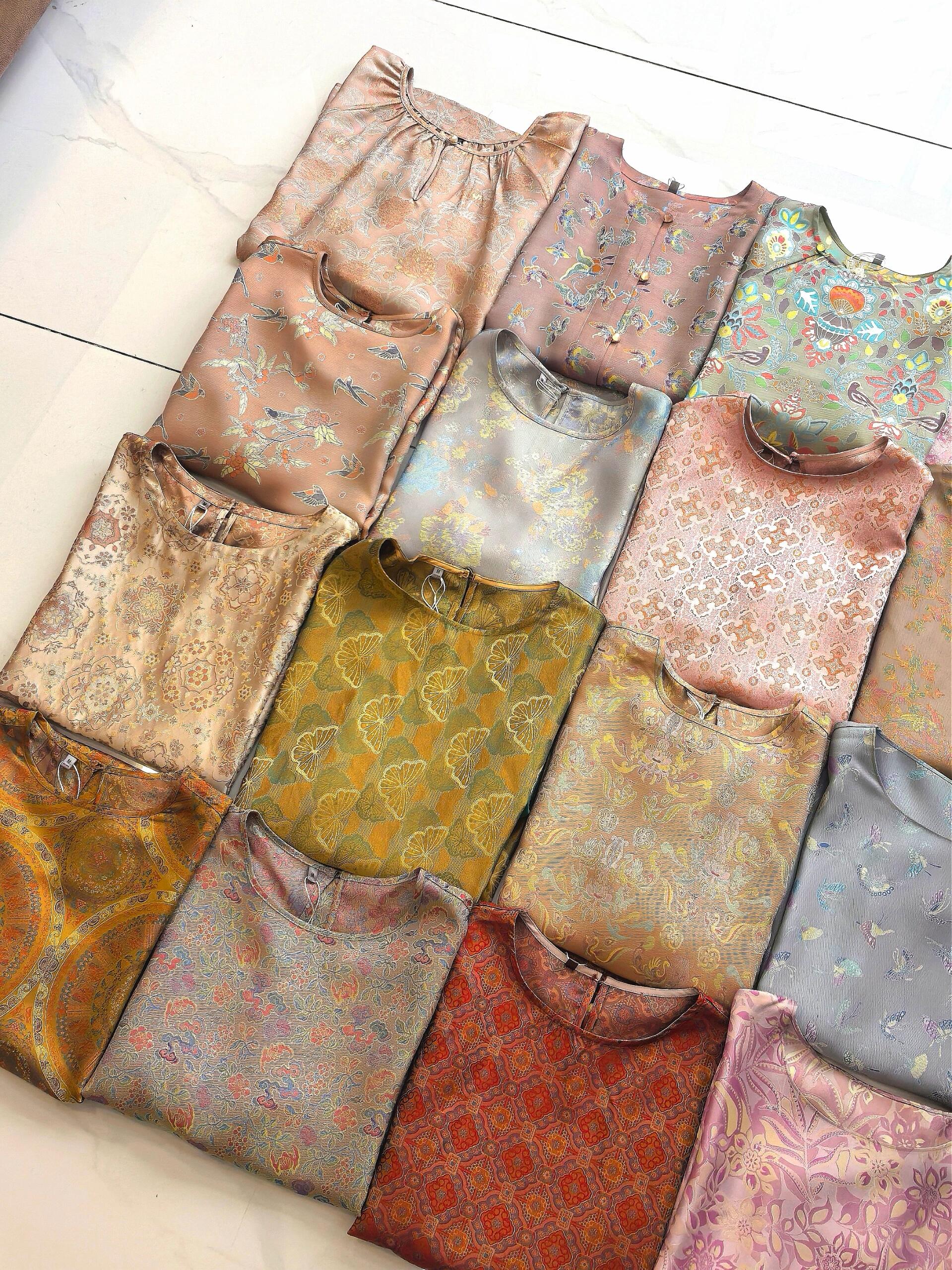 【桑蚕丝上衣直播扣号专用链接】新中式复古