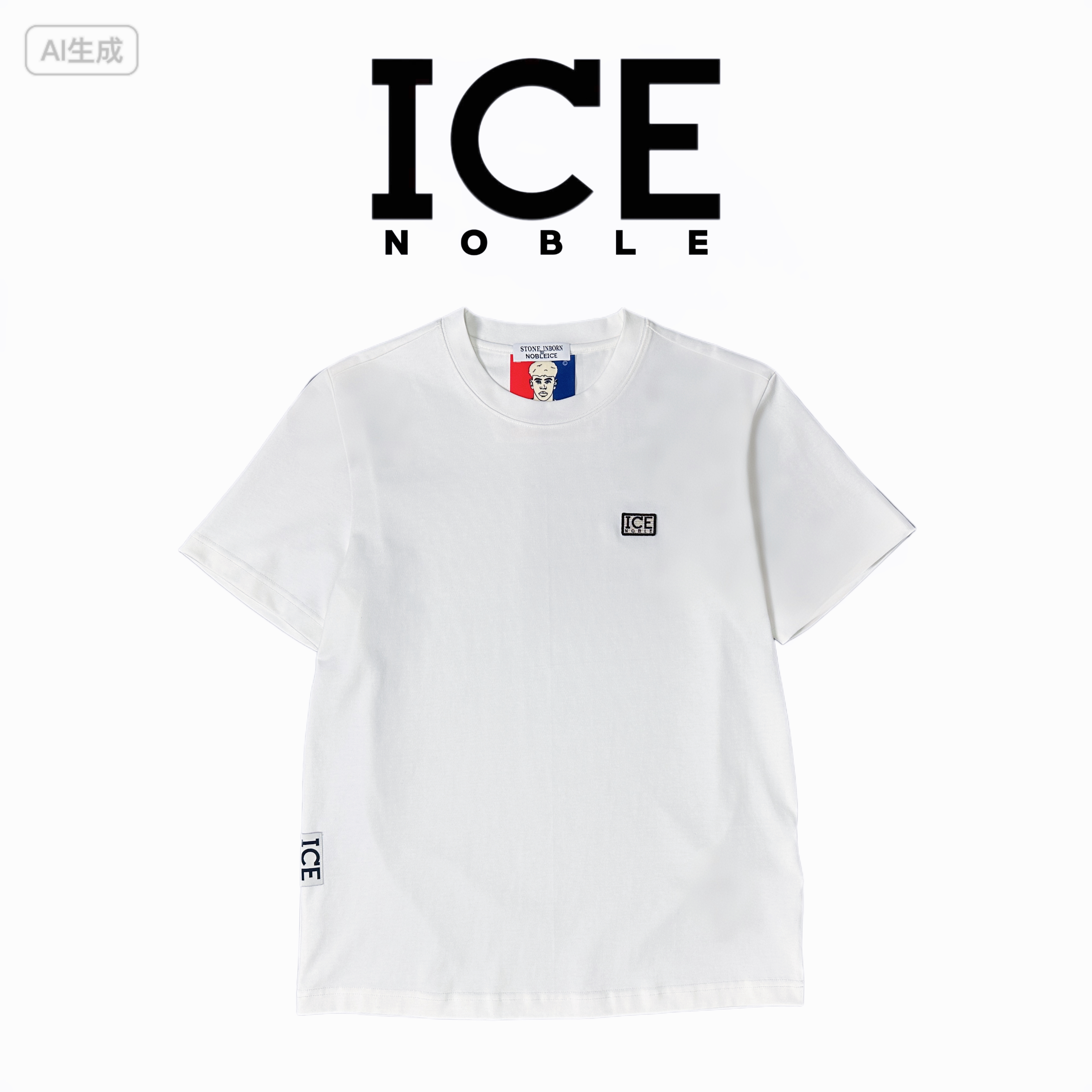 ICE NOBLE/意大利奢品 短袖圆领套头时尚百搭潮流休闲长袖