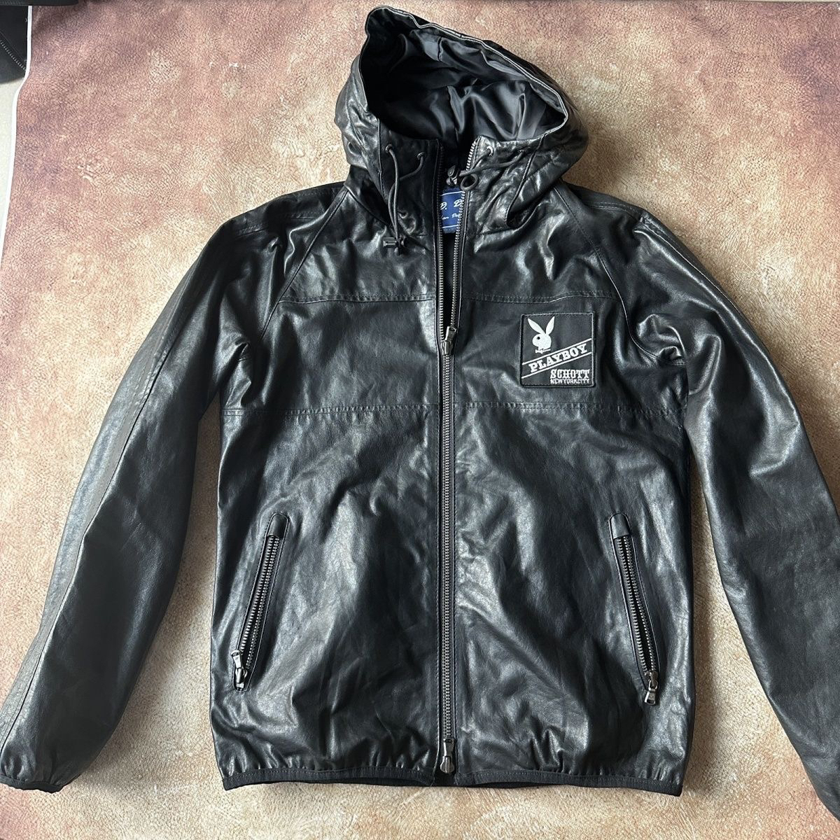 出口外贸尾单男士真皮绵羊皮连帽休闲夹克轻薄柔软舒适真皮外套