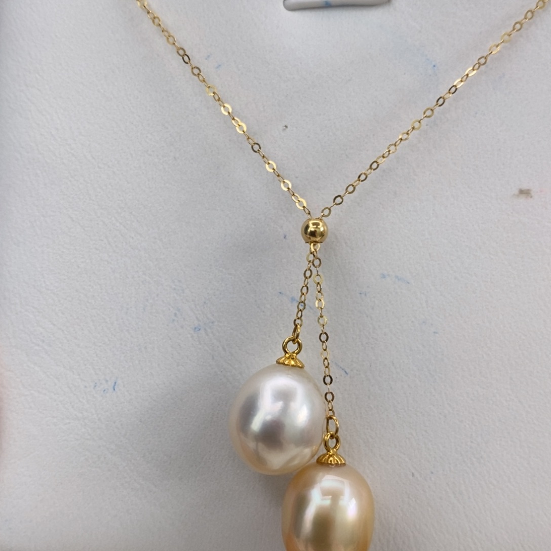 海水珍珠颈饰18K金镶嵌9-11m m