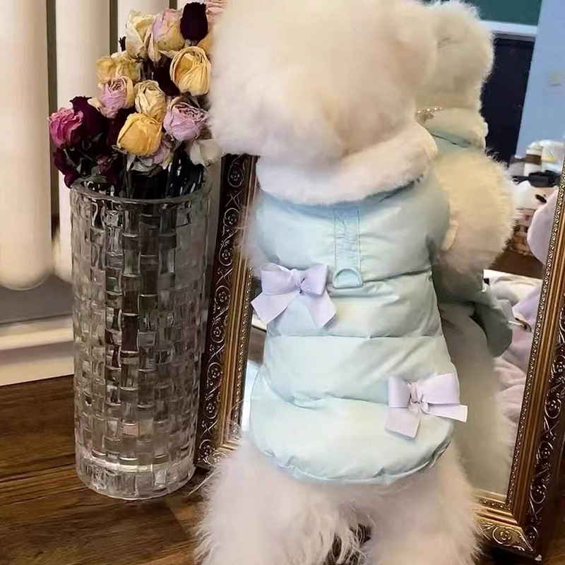 可牵引宠物棉衣泰迪猫咪小型犬冬天狗狗衣服保暖加厚比熊秋冬装