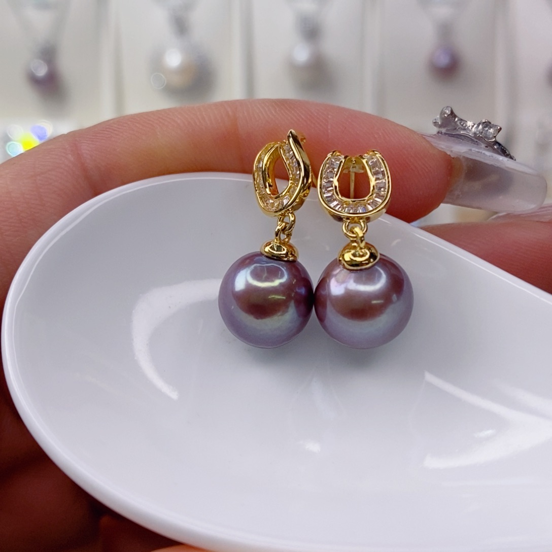 淡水珍珠耳饰合金