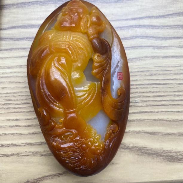石包沁色罗汉手把把玩件